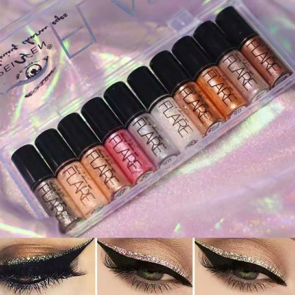 Pack Of 6 Mocallure Metallic Shiny Waterproof Glitter Eyeshadow Liquid Eyeliner Pic 5