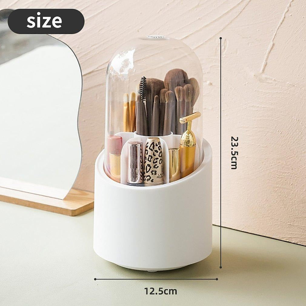 360° Rotating Makeup Brush Storage Box Organizer for Brushes Lipsticks Eyebrow Pencils & Beauty Tools Pic 5