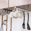 6 Hooks Mug Cups Organizer Hanging Hook Rack Holder Under Cabinet Closet Pic 4