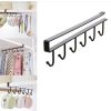 6 Hooks Mug Cups Organizer Hanging Hook Rack Holder Under Cabinet Closet Pic 5