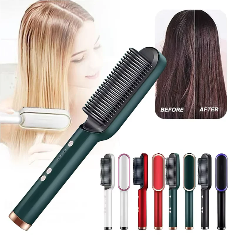 909 Hair Straightener Brush Fast Heating Smooth Styling For Quick And Professional Hair Straightening PIc 1