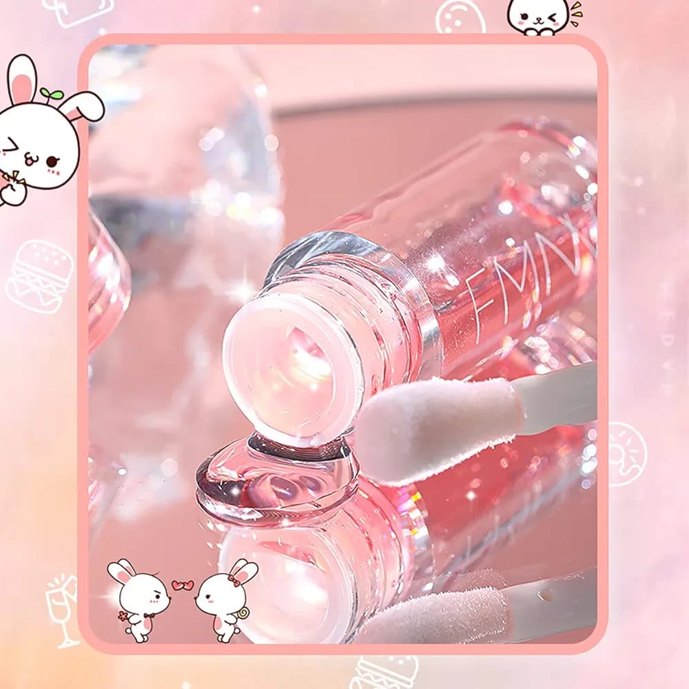Big Brush Lip Oil Hydrating Liquid Lip Gloss Nourishing Formula Beautiful Shades Of Pink For Soft And Glossy Lips Pic 2