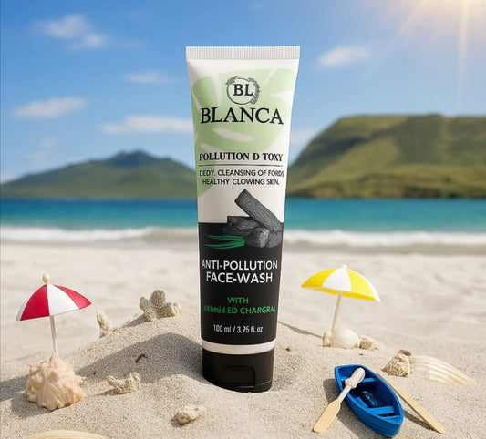Blanca Pollution Detox Facewash With Charcoal Green Tea And Aloe Vera Deep Cleansing 100ml Pic 1