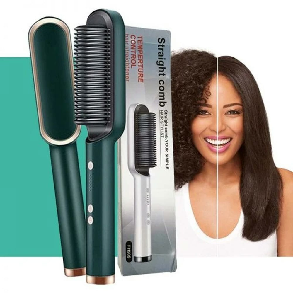 Hair Straightening Brush 2‑in‑1 Straightener and Curler | Heating Styling Comb | Quick 3‑Minute Styling Pic 6