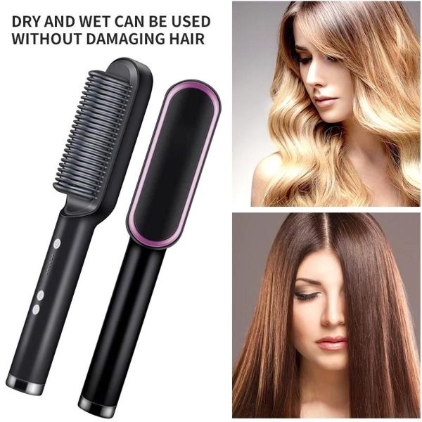 Hqt-909b Electric Professional Hair Straightening Brush Pic 1
