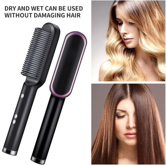Hqt-909b Electric Professional Hair Straightening Brush Pic 1