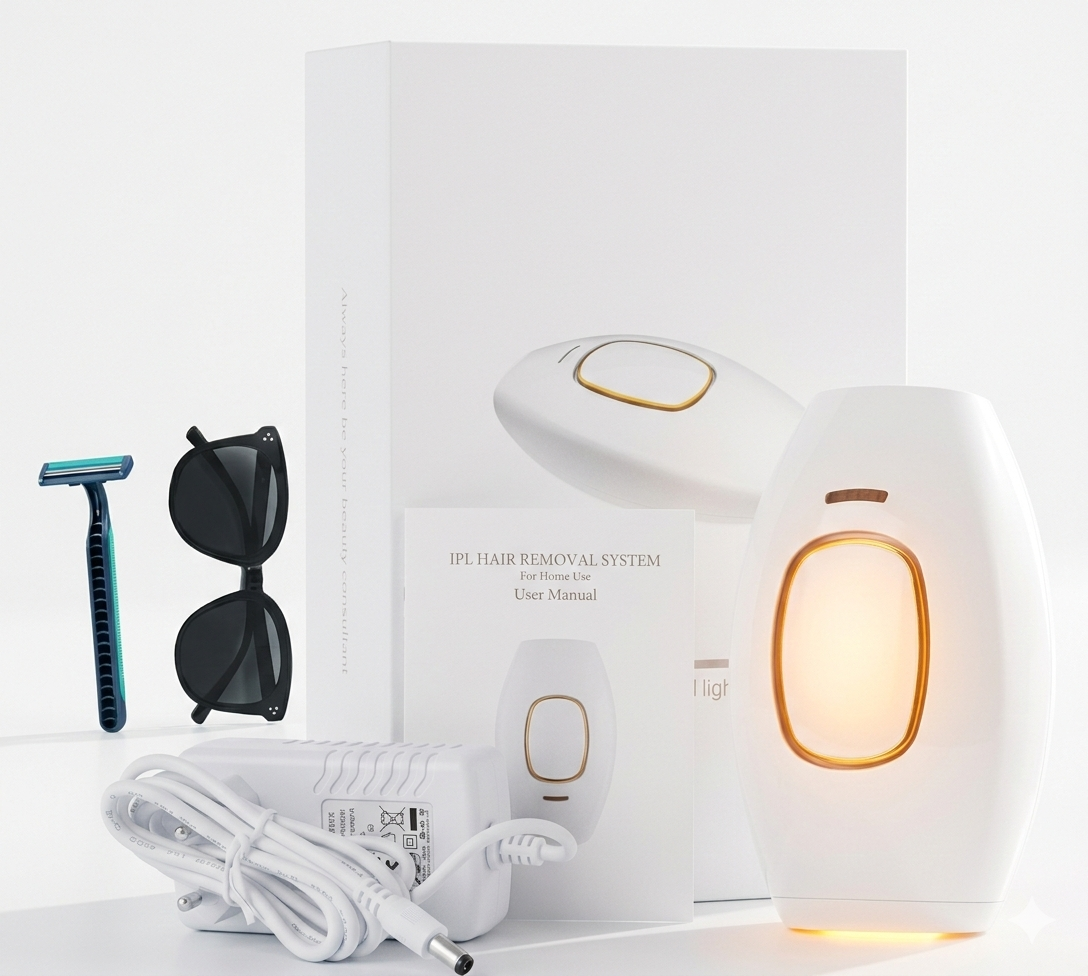 IPL Laser Hair Removal Handset System for Women & Men with Razor & Safety Glasses Pic 6
