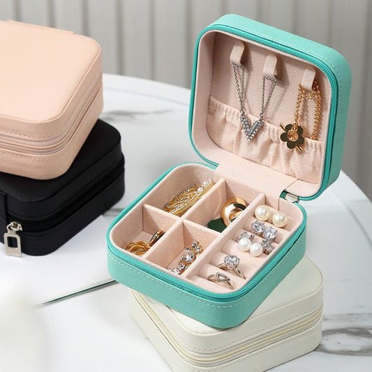 Jewelry Storage Box Leather Earrings Ring Box Cosmetics Pic 1