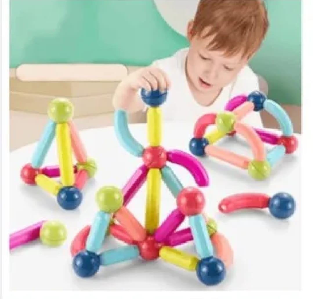 Magnetic Toys Building Blocks - 36 PCS Kids Magnet Balls and Rods Set Learning Educational Block for Boy Girl Pic 1