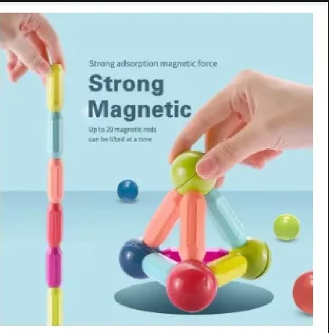 Magnetic Toys Building Blocks - 36 PCS Kids Magnet Balls and Rods Set Learning Educational Block for Boy Girl Pic 2