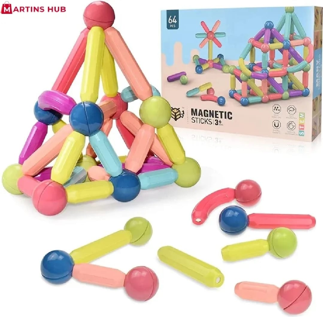 Magnetic Toys Building Blocks - 36 PCS Kids Magnet Balls and Rods Set Learning Educational Block for Boy Girl Pic 5