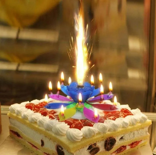 Melody Birthday Candle Musical Flower Candle Colorful Flames And Happy Birthday Tune Pic 1