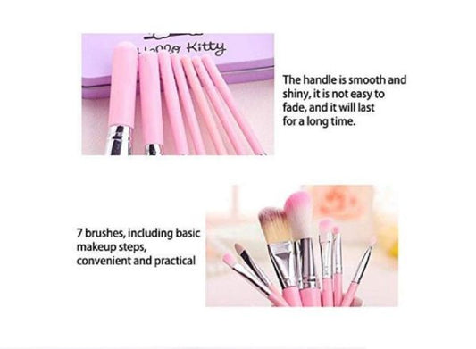 Pack Of 7 Hello Kitty Makeup Brush Set Eye Shadow Brushes Set Pic 1