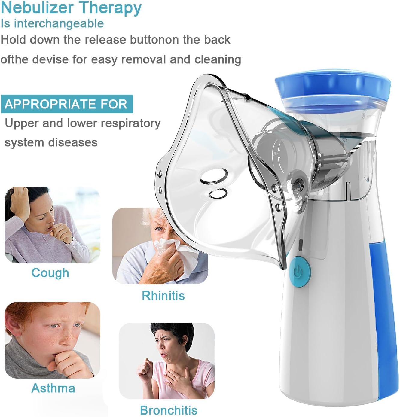Portable Mesh Nebulizer Ultrasonic Inhaler Pic 1
