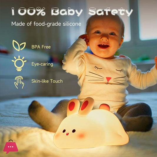 Silicon Rabbit Cute Lamps Rechargeable Rabbit Lamp With Touch Sensor Pic 1