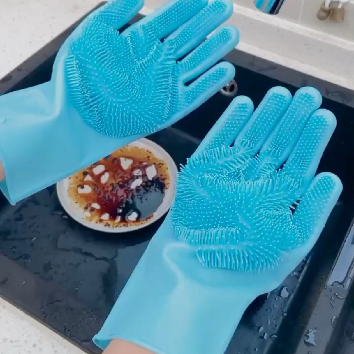 Silicone Dishwashing Gloves Easy Cleaning Pic 3