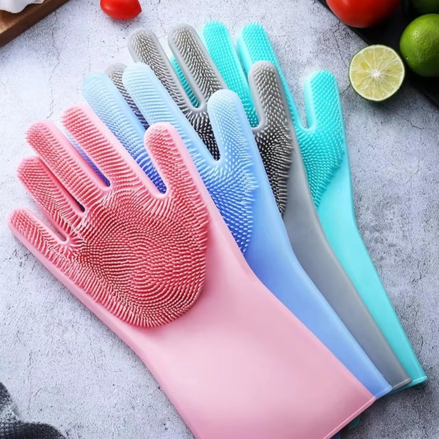 Silicone Dishwashing Gloves Easy Cleaning Pic 4