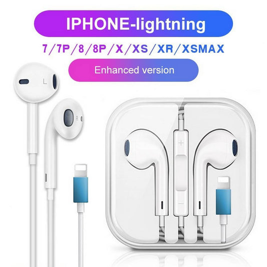 Lightning Jack Bluetooth Wired Handsfree foriphone 7,7+,8,8+ X,XR,11,11 Pro,12,13,14 Etc