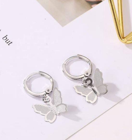 Butterfly Koren Earrings | Drop Earrings Simple Butterfly Shape Pendant Dangle Hoop Earring Women Girls