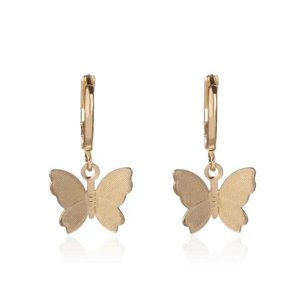 Butterfly Koren Earrings | Drop Earrings Simple Butterfly Shape Pendant Dangle Hoop Earring Women Girls