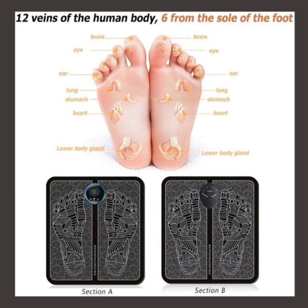 Ems Foot Massager Mat Electric Usb Charging Smart Display Tens Acupuncture Feet Cushion Blood Circulation Pad Health Care Home