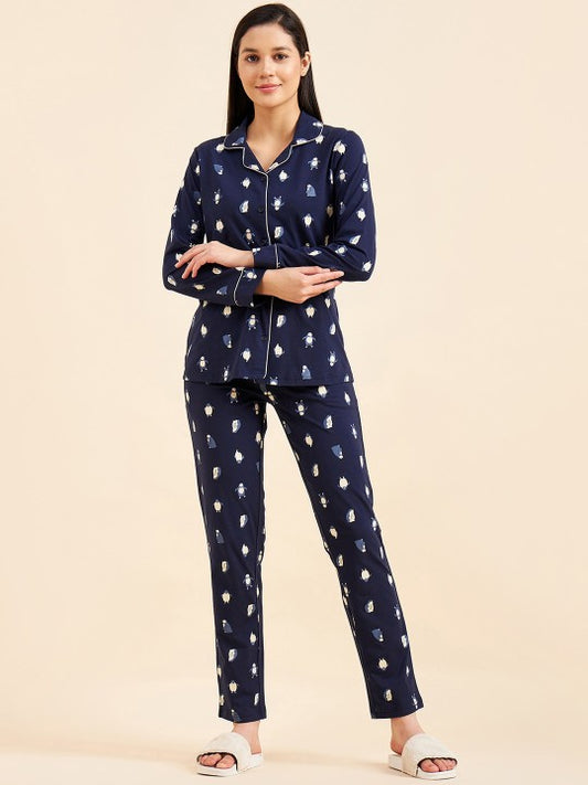 Hoppity Hopes – Women Pjs Suit | Linen Comfy Night Pajama Suit For Girls & Women (Small Medium Large Extra large)