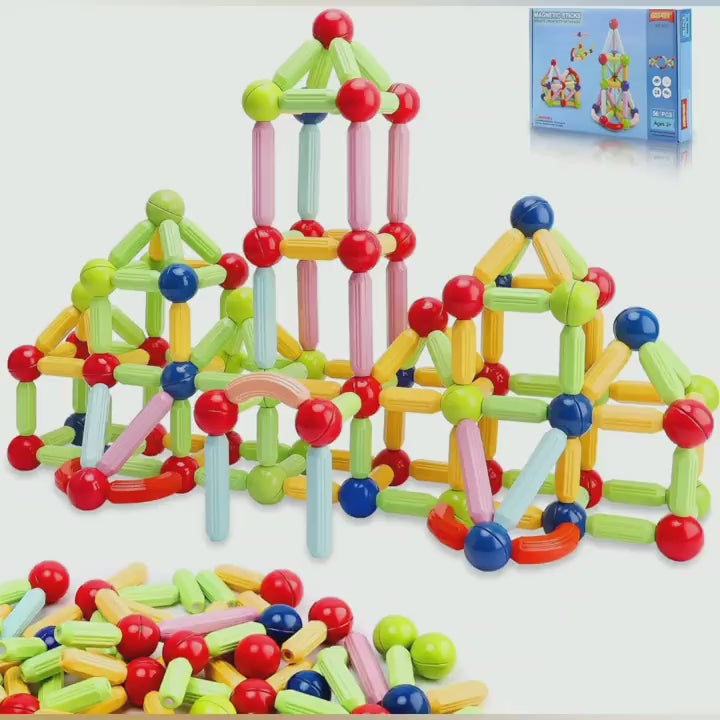 Magnetic Toys Building Blocks - 36 PCS Kids Magnet Balls and Rods Set Learning Educational Block for Boy Girl Video
