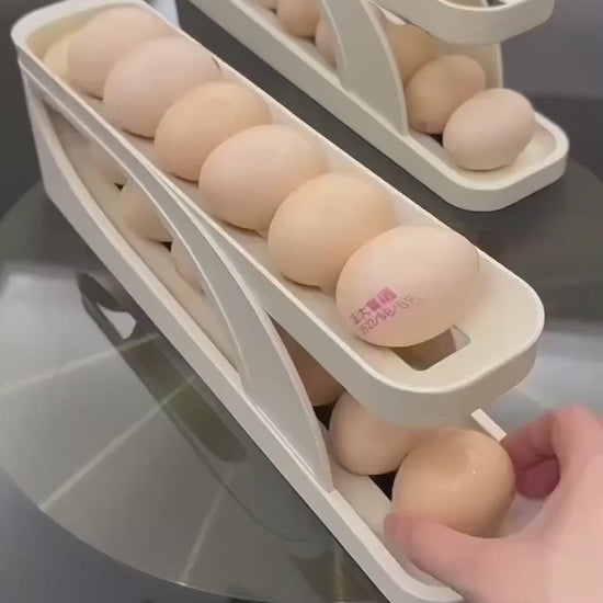 15 Egg Storage Box Rolling Design Organizer Multi Layer Egg Holder video