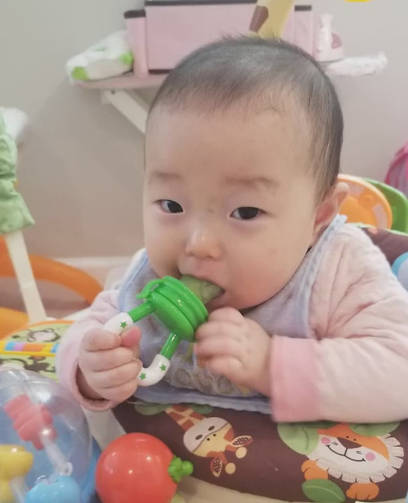 Solid Baby Fruit Pacifier Fresh Fruit Feeder Infant Teething Toy Nibbler Safe Silicone Video 1